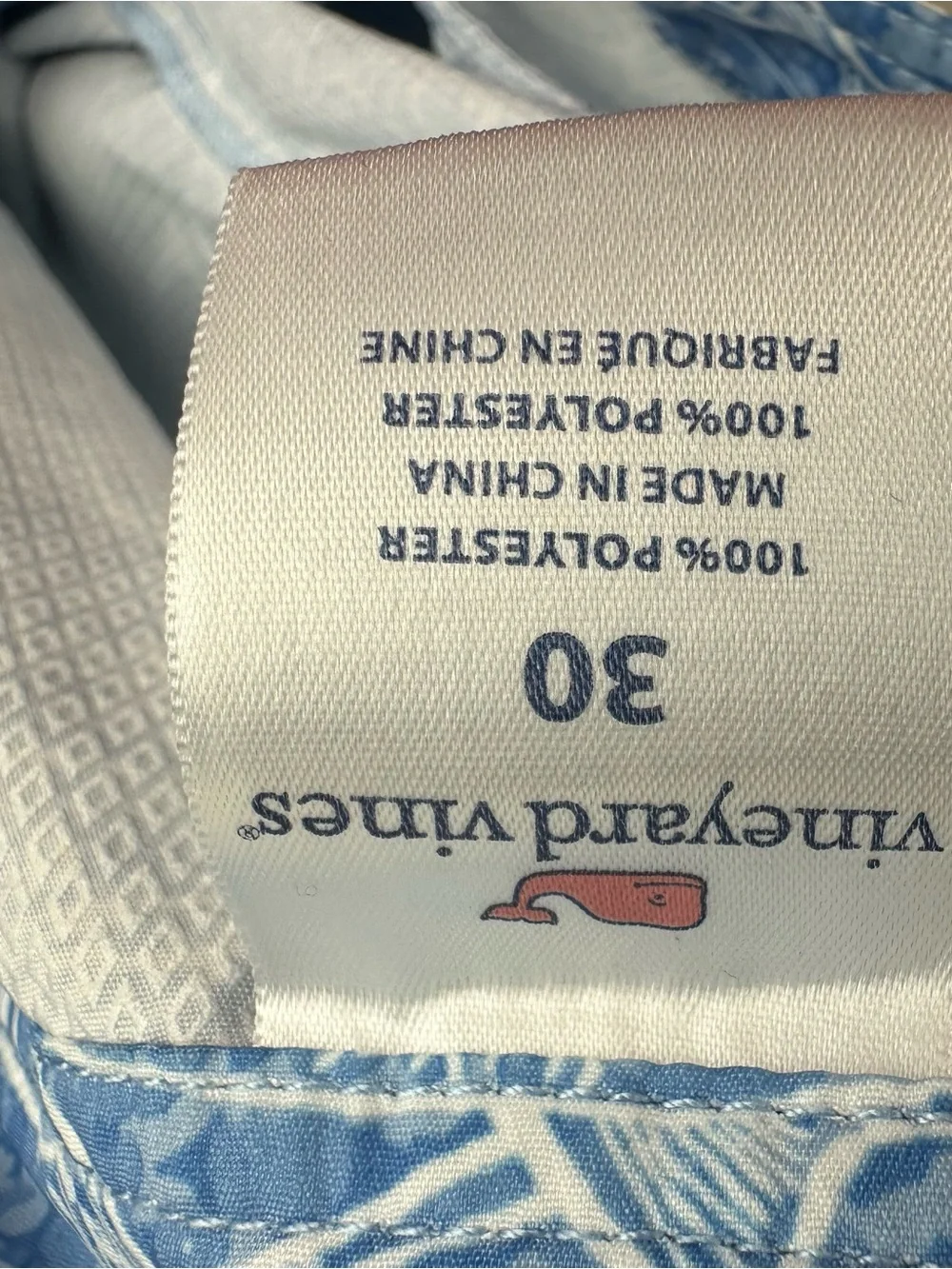 Vineyard Vines Chappy Board Shorts Fish Print Blue Size 30